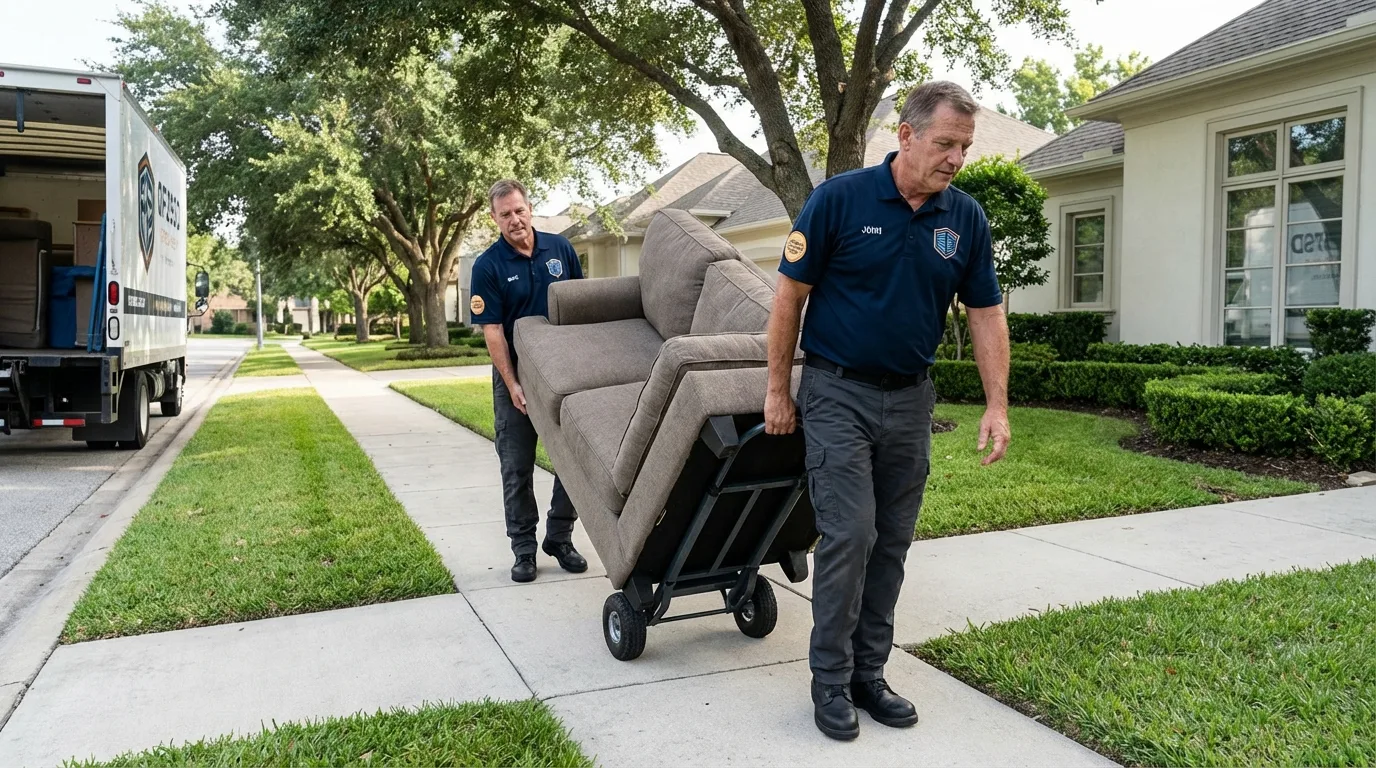 Local residential moving crew loading furniture in New Berlinville, PA